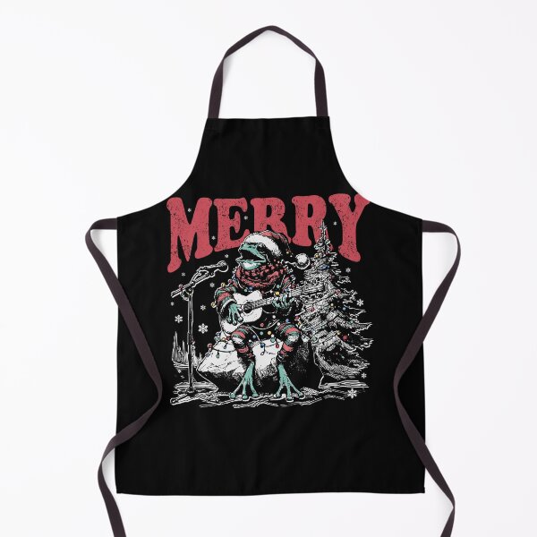 Item preview, Merry Frogmas – Singing and Guitarist Toad with Christmas Tree designed and sold by EmeraldeaArt.