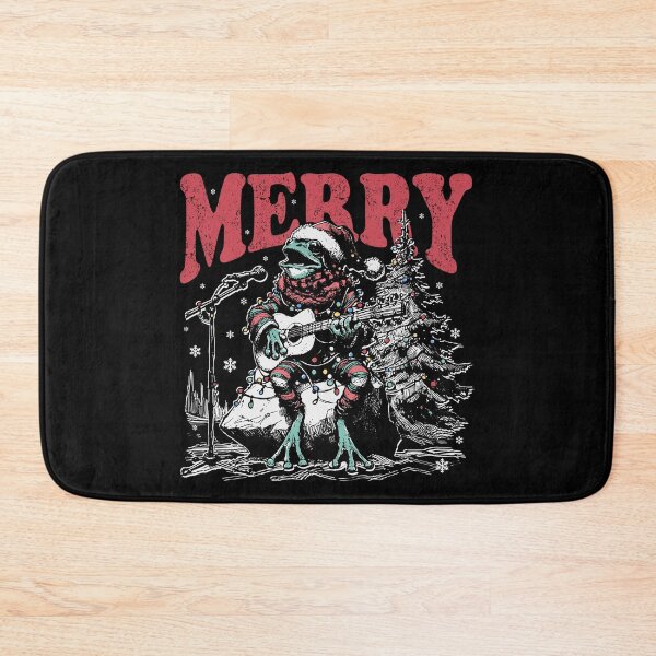 Item preview, Merry Frogmas – Singing and Guitarist Toad with Christmas Tree designed and sold by EmeraldeaArt.