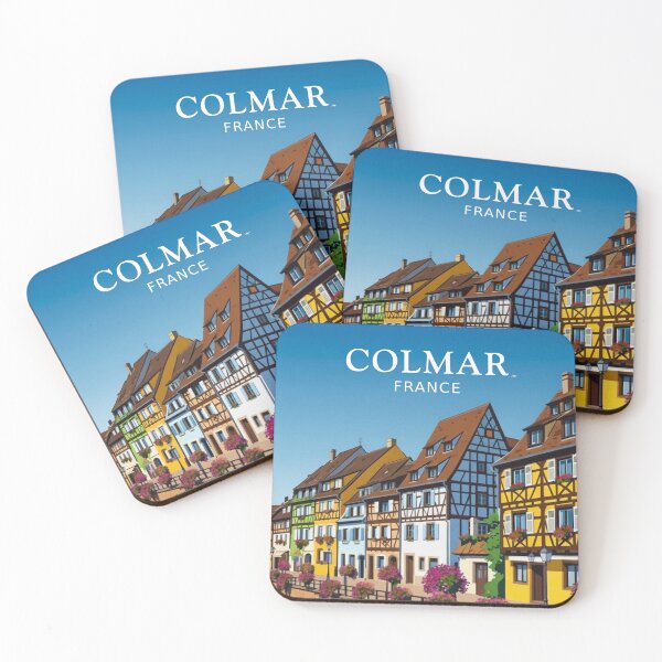 Item preview, Colmar France Vintage Travel Poster | Little Venice Flat Graphic Art designed and sold by artecomm.