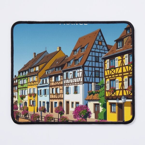 Item preview, Colmar France Vintage Travel Poster | Little Venice Flat Graphic Art designed and sold by artecomm.