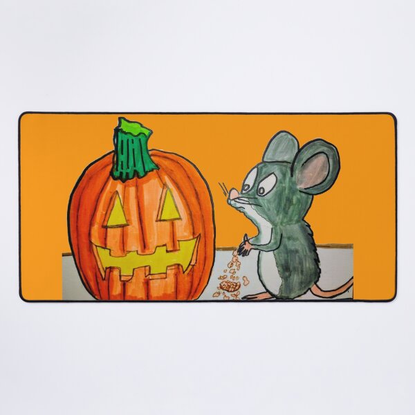 Item preview, HALLOWEEN PUMPKIN SCARED THE LIL MOUSE designed and sold by JoAnnHayden.