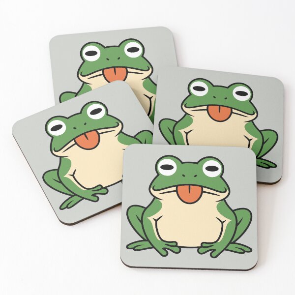 Item preview, Sarcastic Green Frog – Funny Cartoon Amphibian with Tongue Out designed and sold by EmeraldeaArt.