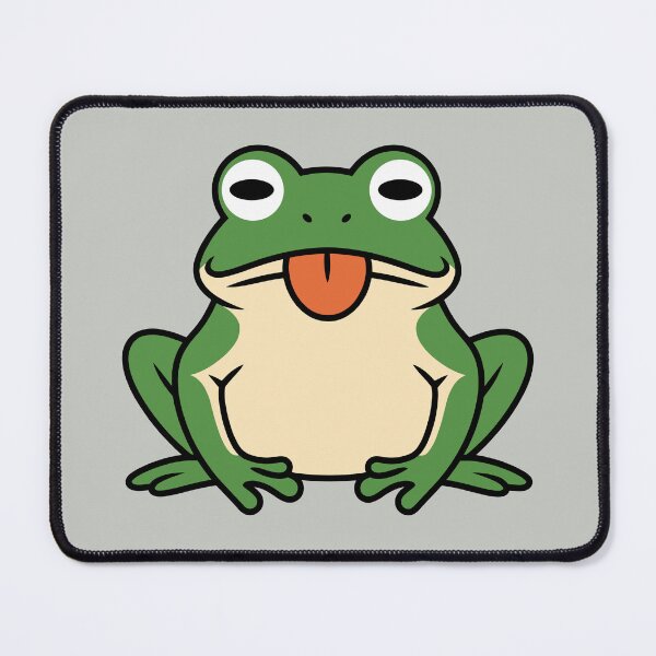 Item preview, Sarcastic Green Frog – Funny Cartoon Amphibian with Tongue Out designed and sold by EmeraldeaArt.