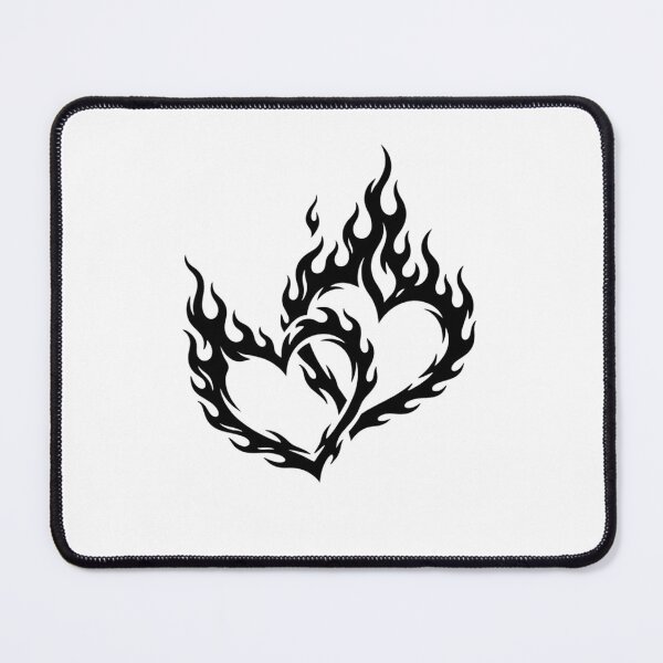 Item preview, Flaming Hearts Art - Black and White Fire Hearts Design designed and sold by InfiniteOrbit.