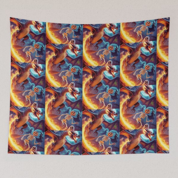 Item preview, Inferno Nightmare: Fire Dragon's Halloween Haunt designed and sold by Tom-Apex-Art.
