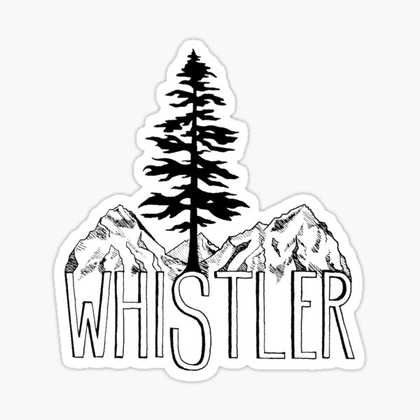 Aperçu de l'œuvre Whistler BC Canada Arbre et montagnes de Sitka créée et vendue par SnowlineArt.