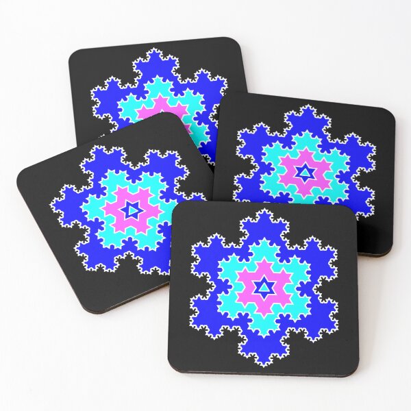 Item preview, Colorful Fractal Koch Snowflake Pattern Shapes Mania designed and sold by Shapes-Mania.