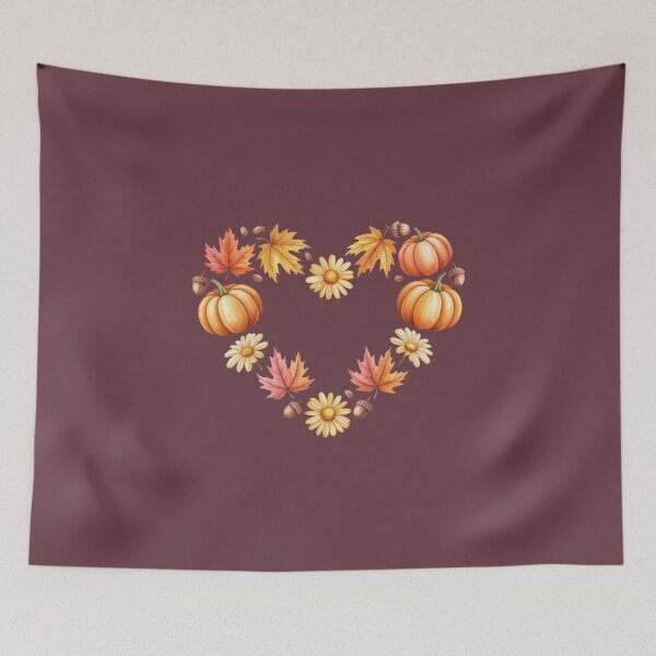 Item preview, Autumn Heart with Pumpkins and Leaves designed and sold by jkrphoto.