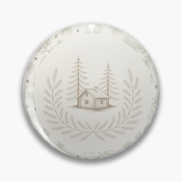 Item preview, Cozy Woodland Cabin in the Woods – Neutral Cream Winter Lodge Design by Heritage Hive Studio designed and sold by Heritage Hive Studio.