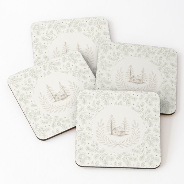 Item preview, Cozy Woodland Cabin in the Woods – Neutral Cream Winter Lodge Design by Heritage Hive Studio designed and sold by Heritage Hive Studio.