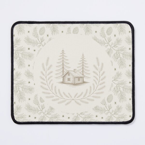 Item preview, Cozy Woodland Cabin in the Woods – Neutral Cream Winter Lodge Design by Heritage Hive Studio designed and sold by Heritage Hive Studio.