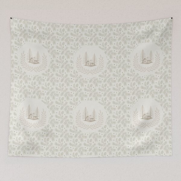 Item preview, Cozy Woodland Cabin in the Woods – Neutral Cream Winter Lodge Design by Heritage Hive Studio designed and sold by Heritage Hive Studio.