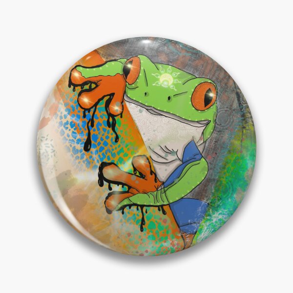 Item preview, Green Frog- colorful abstract  designed and sold by Alyssabutcherart.