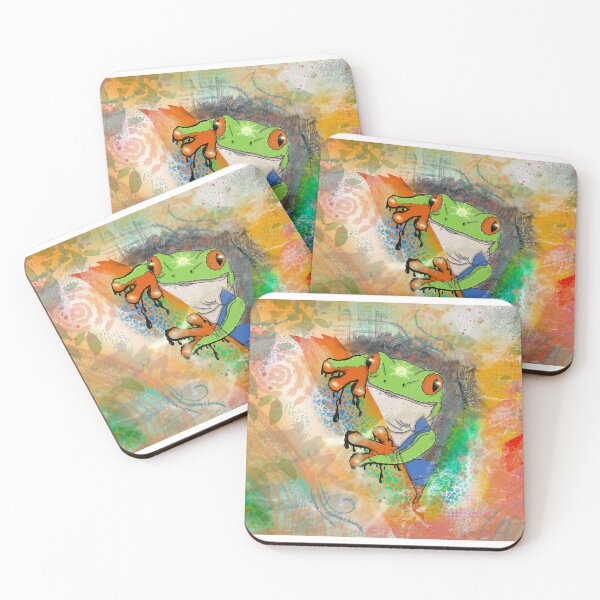 Item preview, Green Frog- colorful abstract  designed and sold by Alyssabutcherart.