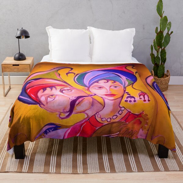 Item preview, Two cute lovers, a prince and a princess, in colorful and patterned oriental clothes designed and sold by jotcar.