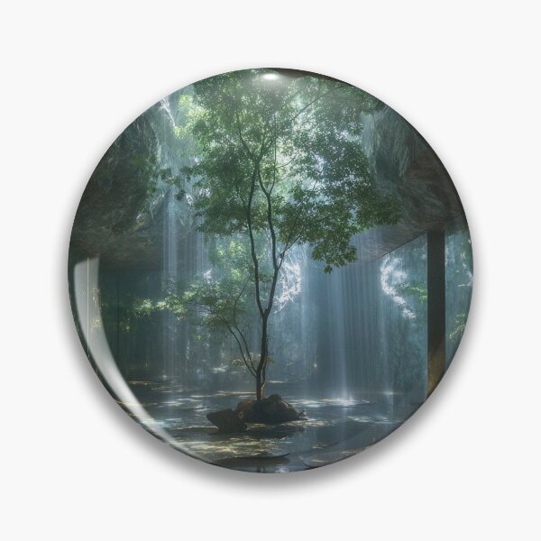 Item preview, Verdant Chamber | Futuristic Nature Wall Art designed and sold by Vaultlight studio .