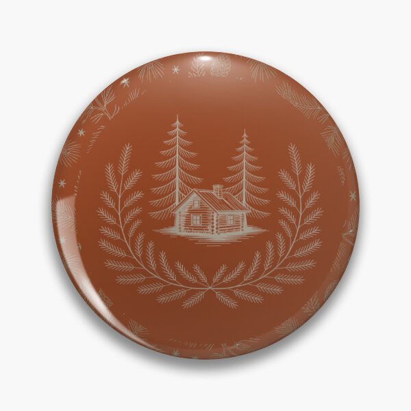 Item preview, Cozy Woodland Cabin in the Woods – Terracotta Winter Lodge Design by Heritage Hive Studio designed and sold by Heritage Hive Studio.