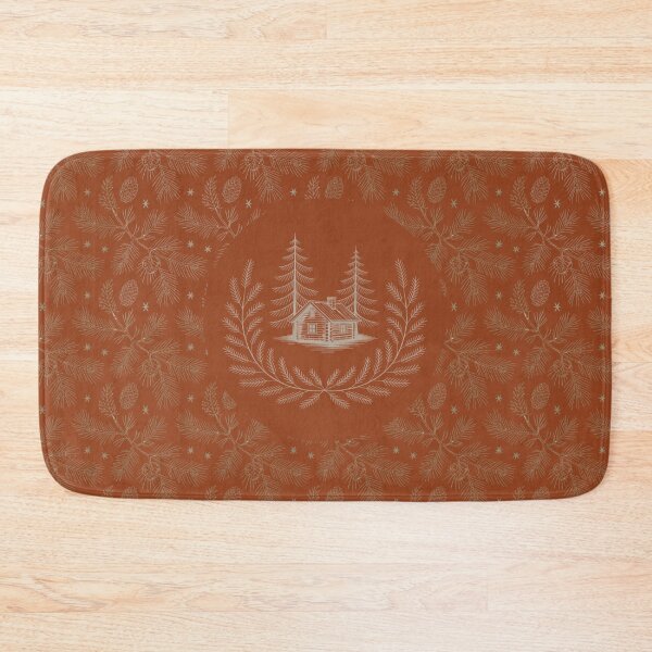 Item preview, Cozy Woodland Cabin in the Woods – Terracotta Winter Lodge Design by Heritage Hive Studio designed and sold by Heritage Hive Studio.