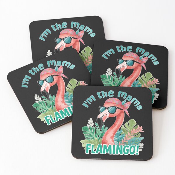 Artikelvorschau, Mama Flamingo Tropische Aquarellkunst – Süßes, selbstbewusstes Vogeldesign entworfen und verkauft von Sun Sand & Sea Art.