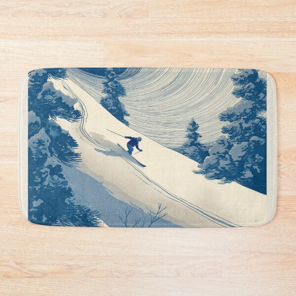 Item preview, Powder Lines, Woodblock Skies designed and sold by ArgentoArt.