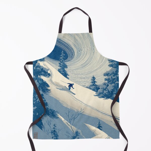 Item preview, Powder Lines, Woodblock Skies designed and sold by ArgentoArt.