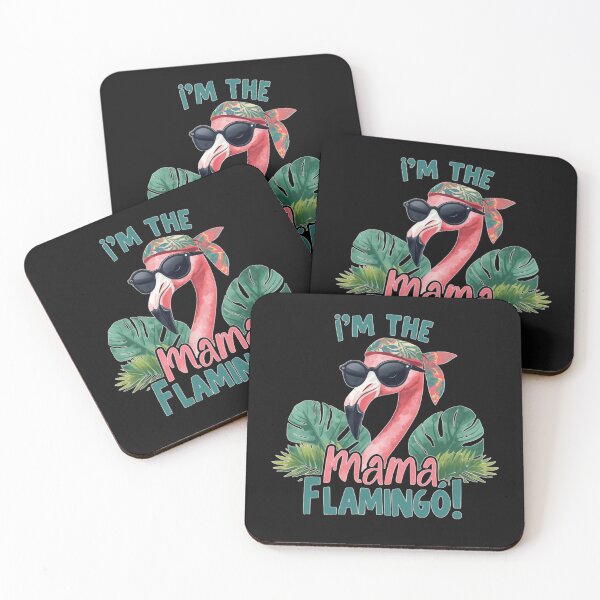 Artikelvorschau, Niedliche Aquarell-Flamingo-Mama-Kunst – Tropical Mama Pride entworfen und verkauft von Sun Sand & Sea Art.