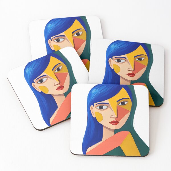 Item preview, Abstract Cubist Woman – Modern Picasso-Inspired Geometric Art designed and sold by AwesomeDigiShop.