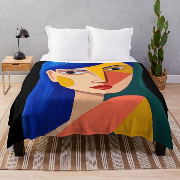 Item preview, Abstract Cubist Woman – Modern Picasso-Inspired Geometric Art designed and sold by AwesomeDigiShop.