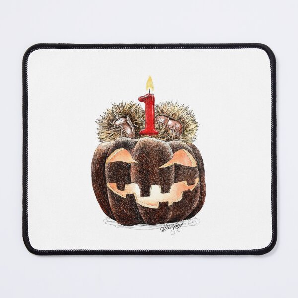 Item preview, Halloween pumpkin with chestnuts and a birthday candle designed and sold by AbbyLedGar.