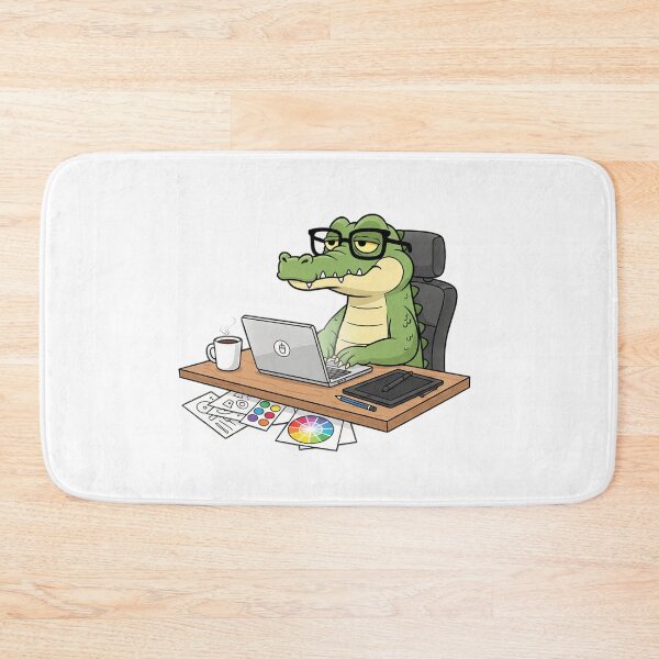 Item preview, Freelance Crocodile – Funny Graphic Designer Animal Art designed and sold by MzulhilmiZam.