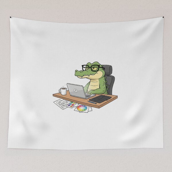 Item preview, Freelance Crocodile – Funny Graphic Designer Animal Art designed and sold by MzulhilmiZam.