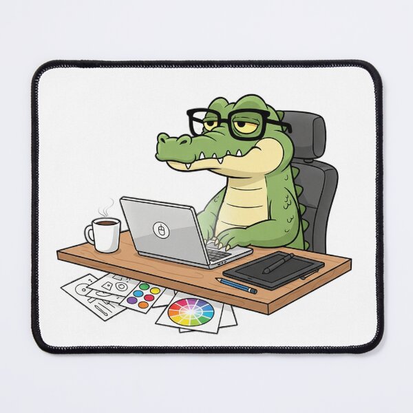 Item preview, Freelance Crocodile – Funny Graphic Designer Animal Art designed and sold by MzulhilmiZam.
