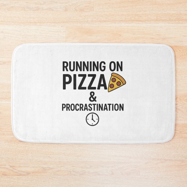 Item preview, Running on Pizza & Procrastination – Funny Quote Design for Pizza Lovers designed and sold by TshirtMyMom.