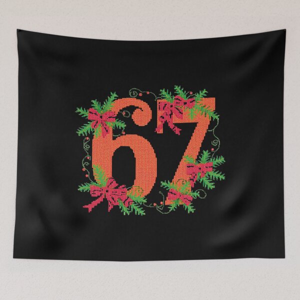 Item preview, 67 Tropical Ugly Christmas Sweater Style – Retro Holiday Needlepoint Design designed and sold by Sun Sand & Sea Art.