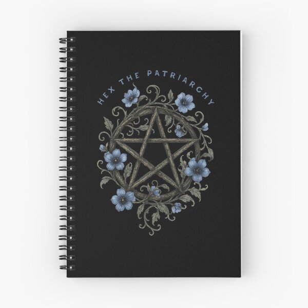 Item preview, Hex the Patriarchy – Witchy Feminist Design with Pentacle and Blue Flowers | Witchcore Aesthetic designed and sold by TeesbyDD.