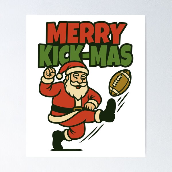 Item preview, Merry Kick-Mas Funny Christmas Football designed and sold by TKsTees.