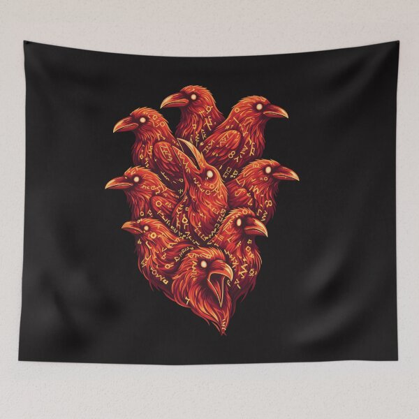 Item preview, Mystic Raven T-Shirt – Fiery Crow with Glowing Runes | Gothic Occult Bird Design | Dark Fantasy Witchcraft Tee designed and sold by fluxwear2025.