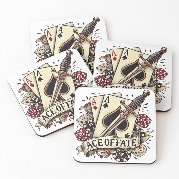 Item preview, Ace of Fate Vintage Tattoo-Style Playing Card Design with Sword, Dice, and Poker Chips Retro Casino designed and sold by jimbo7664.