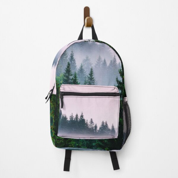 Item preview, Early Morning Foggy Moody Forest || Pink Landscape Calm Scenery designed and sold by scicilysimonee.