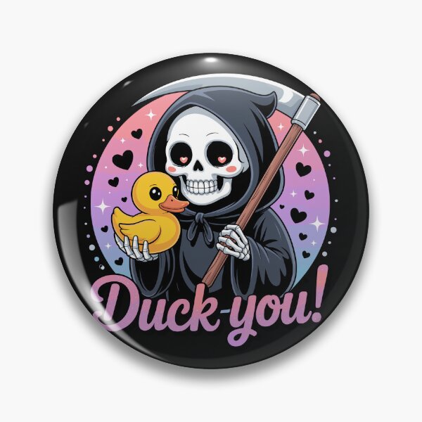 Artikelvorschau, Duck-You Grim Reaper – Niedliches Skelett mit schwarzem Humor und Gummienten-Design entworfen und verkauft von DirtyGirlGraphics.