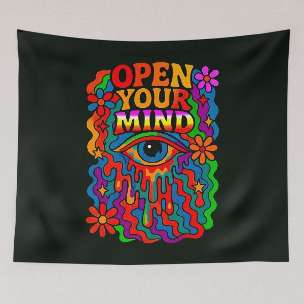 Item preview, Psychedelic Retro “Open Your Mind” Statement designed and sold by SHHCreations.
