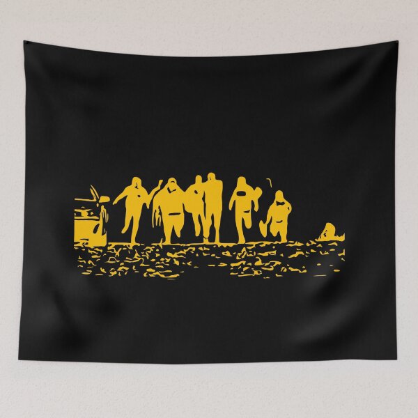 Item preview, Running From Bulls Jackass 2 Intro Yellow Silhouette  designed and sold by UNK-Fatigues.