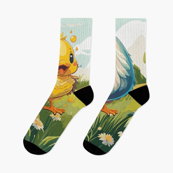 Item preview, Chick adventure on the flower meadow – Cute spring illustration designed and sold by KatInspired.