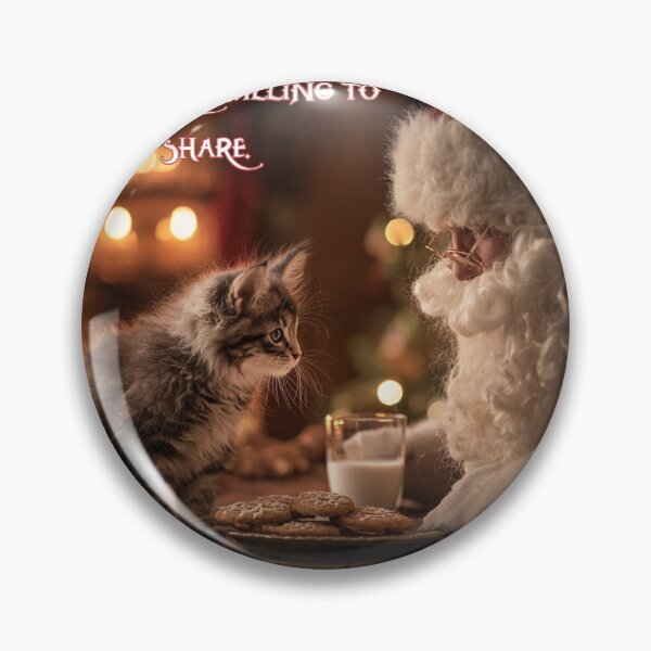 Item preview, Santa and Kitten Sharing Cookies designed and sold by Soulsystem123.