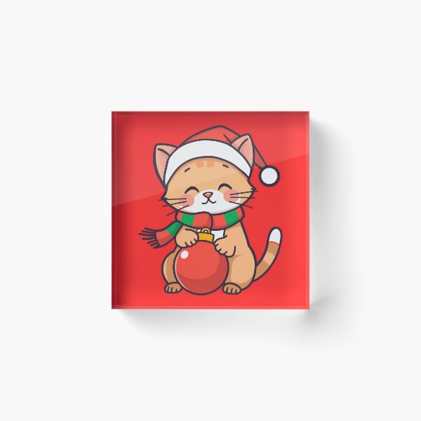Item preview, Christmas Kitty with Santa Hat designed and sold by LitaBarc.