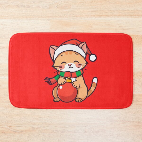Item preview, Christmas Kitty with Santa Hat designed and sold by LitaBarc.