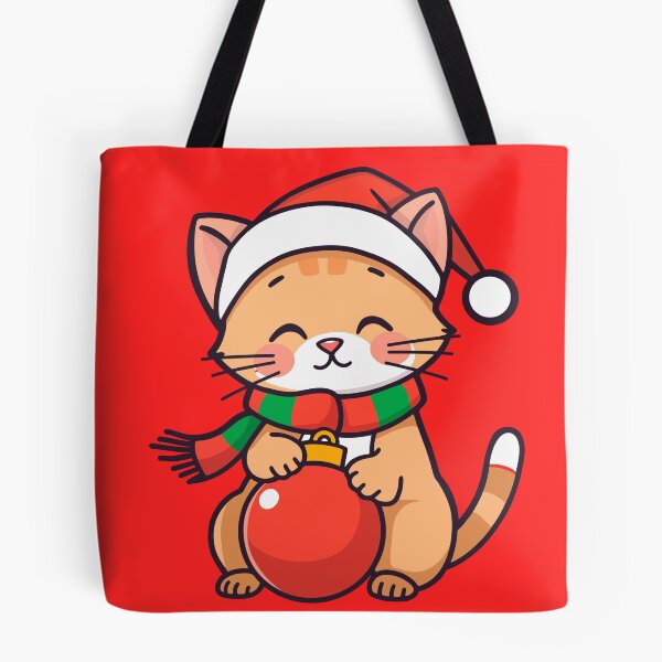 Item preview, Christmas Kitty with Santa Hat designed and sold by LitaBarc.