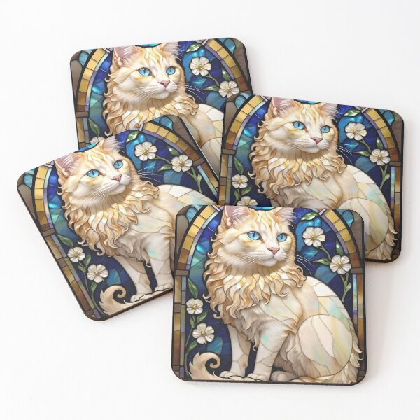 Item preview, SELKIRK REX CURLY HAIR KITTY CAT * Stained Glass Jewel Bling Girly Girl Mom Nana Cottage Decor Feline Kitten Lover GIFT designed and sold by Spinning Plates 360.
