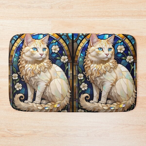 Item preview, SELKIRK REX CURLY HAIR KITTY CAT * Stained Glass Jewel Bling Girly Girl Mom Nana Cottage Decor Feline Kitten Lover GIFT designed and sold by Spinning Plates 360.