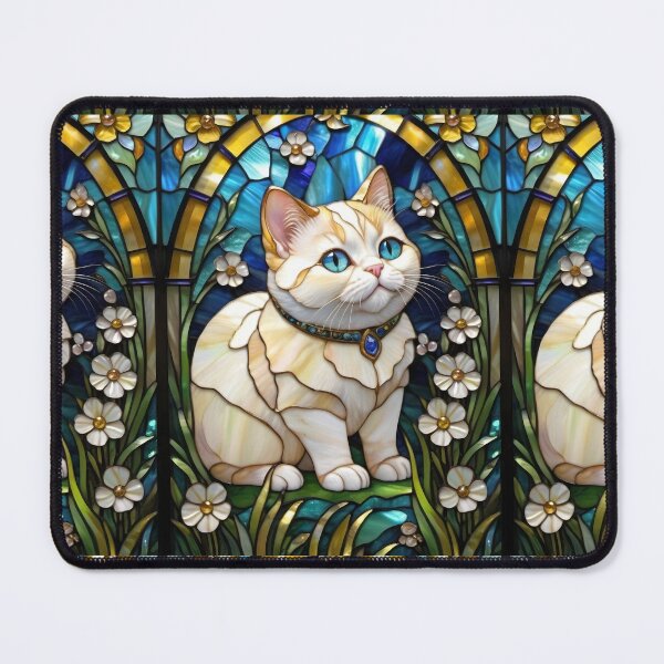 Item preview, MUNCHKIN DWARF SHORT LEGGED KITTY CAT * Stained Glass Jewel Bling Girly Girl Mom Nana Cottage Decor Feline Kitten Lover GIFT designed and sold by Spinning Plates 360.